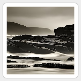 Victorian Coastal landscape Rock Waves Photo Sticker